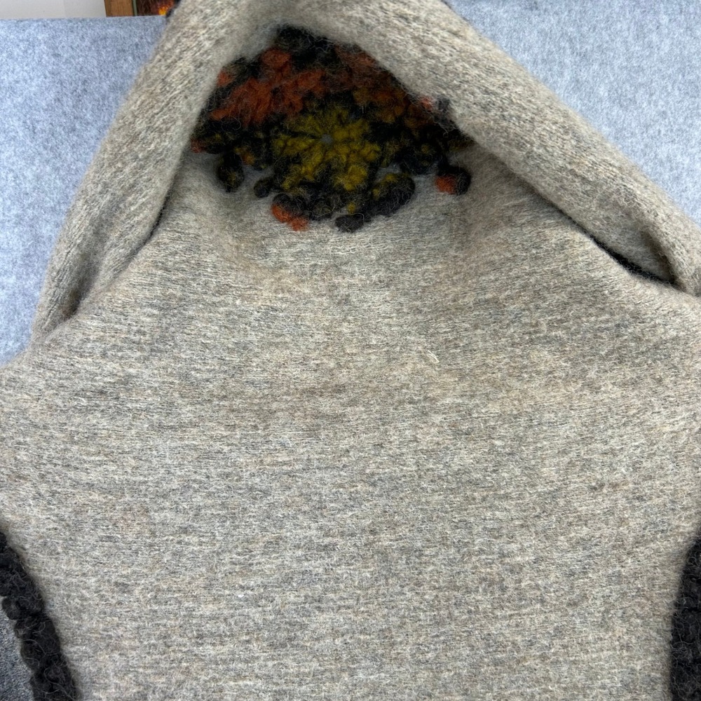 Boho Floral‎ Knit Vest Brown Neutrals Sleeveless Open Front Cardigan Womens OS - Picture 11 of 15